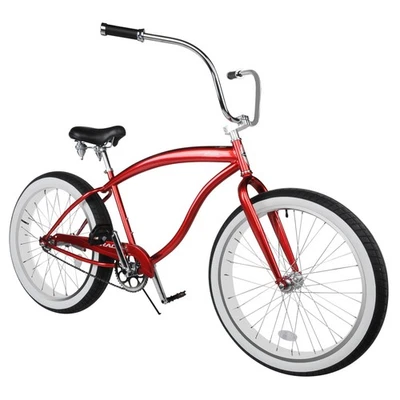 Tracer AVALON 26'' Women Men Beach Cruiser Bike 1 Speed Red MID-RISE HandleBar - Image 1 of 4