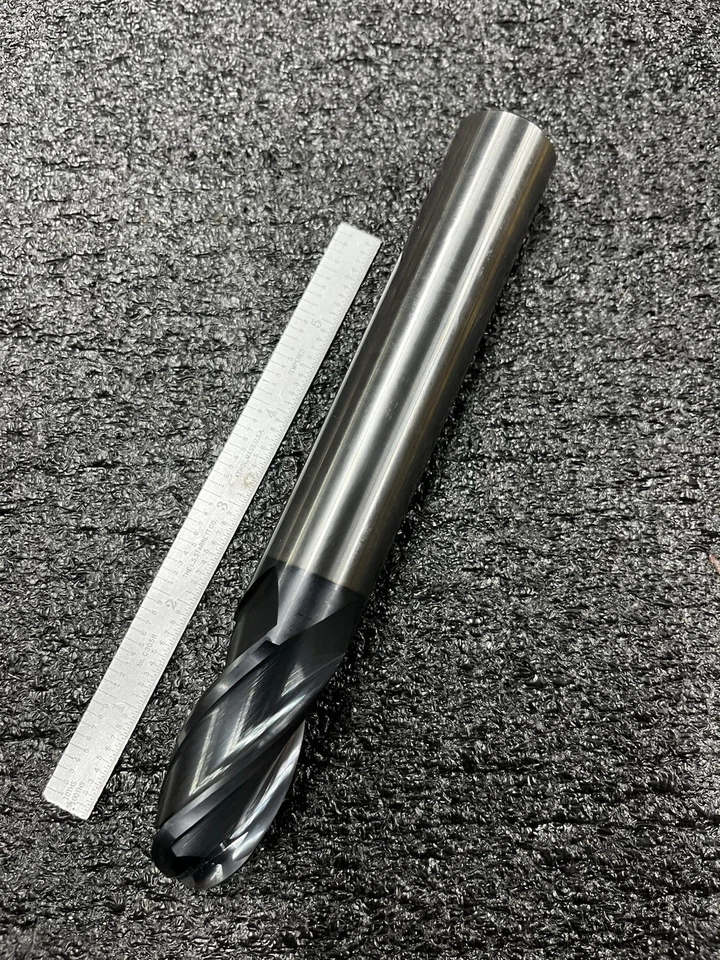 "Nueva fresa de extremo de nariz de bola de carburo YG 1"" X-POWER 93142 OAL 7.125 LOC 2"" I-49" Foto 1 de 2