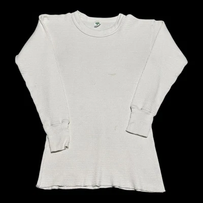 Vintage 70s/80s Hanes Thermal Base Layer Long Sleeve Men's M (Fits XXS) FLAWS - Image 1 of 4