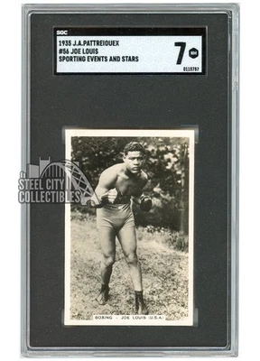 Joe Louis 1935 J.A. Pattreiouex Sporting Rookie #56 SGC 7 - Image 1 of 2