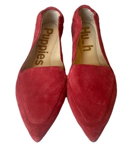 Hush Puppies Hazel Pointe Sz 8.5 Dark Magenta / Pink Suede Flats HW06810-601 - Picture 1 of 6