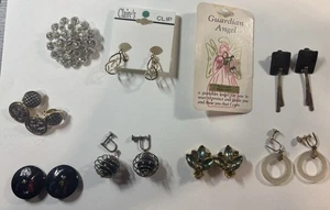 Vintage Mixed Jewelry Lot Necklaces Earrings Brooch Clip On Screw Back Estate - Picture 1 of 5