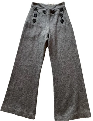 Pantalones JEAN PAUL GAULTIER Vintage Mujer Marinero Espiga Lana Cachemira Talla 6 Foto 1 de 4