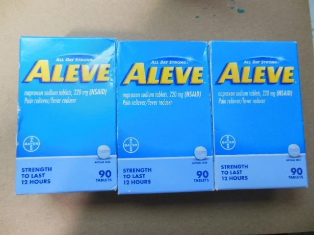 (3) Reductor de dolor/fiebre sódico Aleve Naproxeno 270 comprimidos EXP 03/2026 Foto 1 de 1