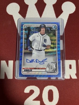 2020 Bowman Draft Dillon Dingler 1st Bowman Chrome Blue Wave Auto /150 Tigers - Image 1 of 2