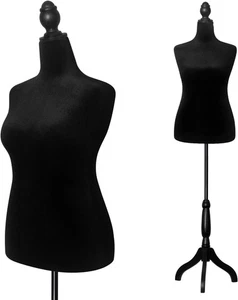 Maniquí negro femenino torso con soporte para trípode, forma 61-67 pulgadas altura ajustable - Imagen 1 de 6