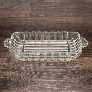 Anchor Hocking A560 Plato Relish Transparente Rectangular 2 Manijas de Ventilador 8 3/4" *CHIPADO* - Imagen 1 de 15