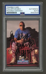 Tarjeta de novato firmada por Phillippi Sparks 1992 Pro Line Portraits #449 (PSA) Giants - Imagen 1 de 2