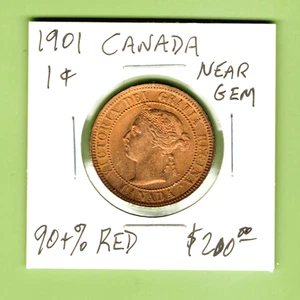 CANADA- FANTASTIC HISTORICAL QV COPPER ONE CENT, 1901, KM# 7 - Picture 1 of 2