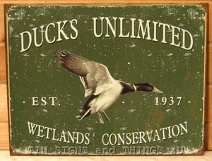 Ducks Unlimited Wetland Conservation TIN SIGN metal rustic wall cabin decor 1388 - Picture 1 of 6