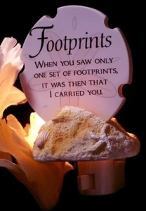 Footprints Poem Nightlight, Spiritual, Inspirational, Light, Gifts - Picture 1 of 1