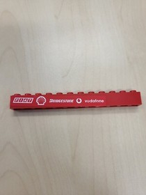 @@@ 1x LEGO 6112 Brick 1x12 - Sticked - Bridgestone Red @@@
