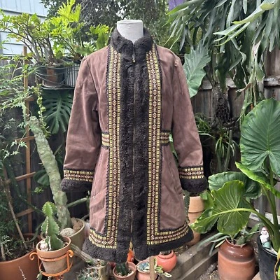 Chaqueta de Colección Años 70 Sharpee Bullocks Afgana Abrigo Piel Bordada Hippie Penny Lane Foto 1 de 4