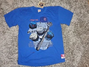 Vintage Chicago Cubs Cooperstown World Champions T-Shirt by Nutneg Free Hat !!! - Picture 1 of 1