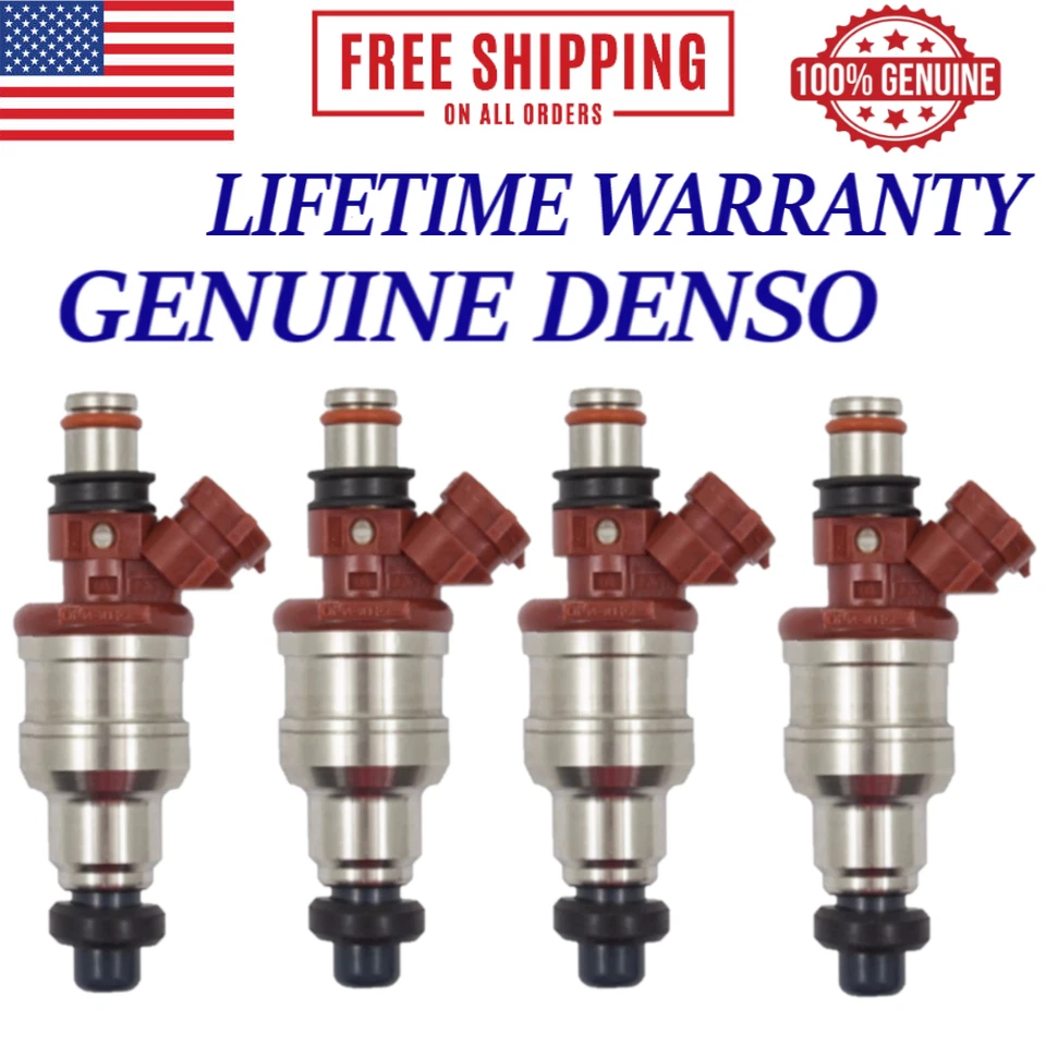  OEM DENSO 4 PCS FUEL INJECTORS For 1989-1995 Toyota Pickup & 4Runner 2.4L I4  - Imagem 1 de 4