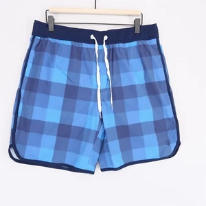 Coolibar Swim Trunks Shorts Mens Medium Blue Check Mesh Lined UPF 50+ - Picture 1 of 8