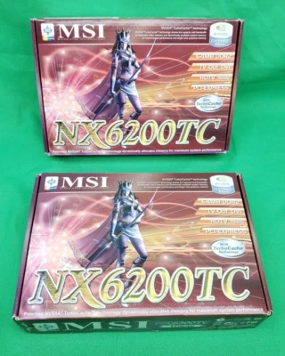 *LOTE DE 2* MSI GeForce 6200 silencioso PCI-E x16 GC 128MB/VGA/S-Video/DVI Foto 1 de 4