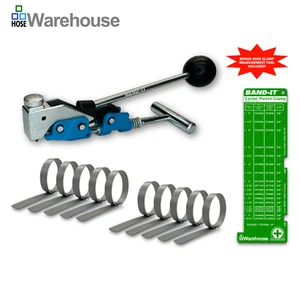 Band-It T30069 Werkzeug + CP1099 (Menge 10) 2,5 Zoll verzinkt Center Punch Klemmen - Bild 1 von 7