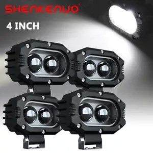 4PCS 4" Inch LED Work Light Pods Spot Off Road ATV SUV Truck Reverse Fog Lights - Picture 1 of 14