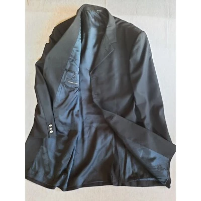 Abrigo Blazer Versace Classic V2 Hombres 48R Lana Negro Cuatro Botones de Metal Hecho en Italia Foto 1 de 4