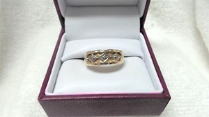 Vintage Crosby 14kt Yellow Gold Diamond Band - Picture 1 of 7