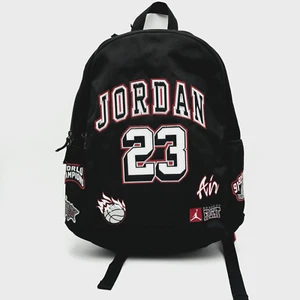 Nike Jordan 23 Logo Classic Patch 27L Backpack Water Resistant Big Kid's Black - Picture 1 of 10