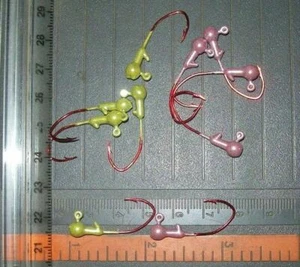 50 pak 1/32 oz.#2 jig heads red sickle Eagle Claw jig hooks🔥made in Arkansas🔥 - Picture 1 of 2