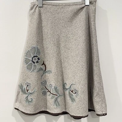 J. Jill Silk Wool Floral Embroidery Skirt Side Zip & Slit Lined Size 2 Petite - Image 1 of 4