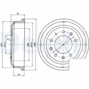 2x DELPHI Bremstrommel Trommeln Trommelbremse Hinten Vorne BF82 - Bild 1 von 1