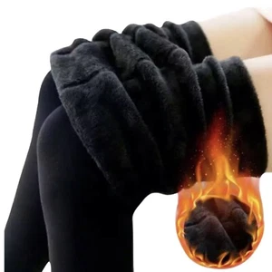 Fleece Lined Leggings Womens Plus Winter Leggings Stretch Thick Warm Size 10-16 - Picture 1 of 9