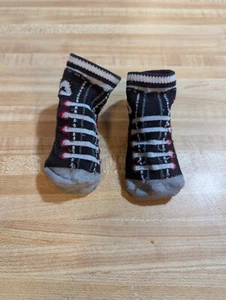 Fila Baby Boy Size 0-6 Months Cotton Blend Slip Proof Black Striped Booties - Picture 1 of 3