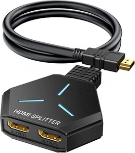 HDMI Splitter 1 in 2 out for Dual Monitors, 4K HDMI Adapter for Double Screens - Picture 1 of 9