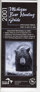 2001 MICHIGAN DNR BLACK BEAR GUIDE DIGEST LAWS HUNTER LICENSE - MI-DEER-PATCH - Picture 1 of 1