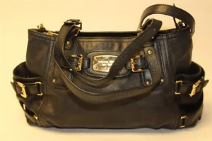 Michael Kors Gansevoort Black Leather Satchel Crossbody Tote Bag E 1110 - Picture 1 of 24