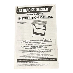 Black & Decker B&D Workmake 125 Instruction Manual WM125 User Guide Booklet OEM - Picture 1 of 1