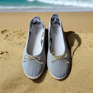 Bailarinas de lona estilo hilo dental para mujer talla UK 5,5 gris confort verano - Imagen 1 de 5