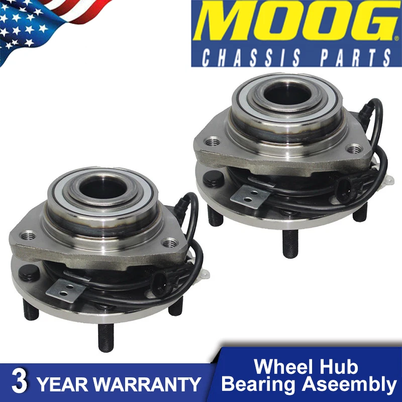 2x Cojinete de rueda delantera y buje MOOG apto para Chevy Blazer S10 GMC Sonoma 1998-04 4x4 Foto 1 de 4