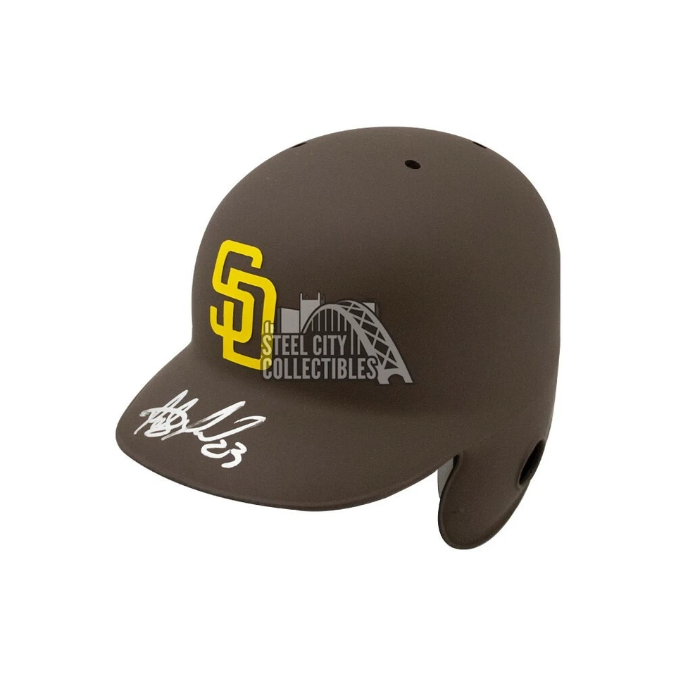 Fernando Tatis Autographed Padres Brown Authentic Full-Size Baseball Helmet JSA - Image 1 of 1