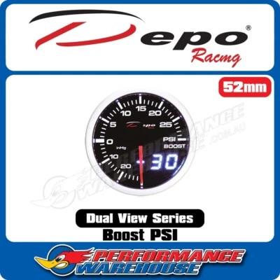 Depo Racing PSI Boost Stepper Motor Gauge 52mm Dual View - Image 1 of 4