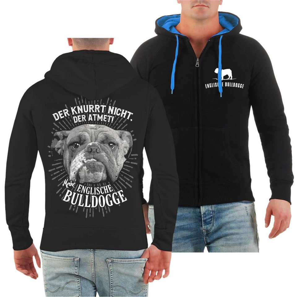 Kapuzen Sweatjacke Englische Bulldogge knurrt nicht der atmet Dogs Rasse S - 8XL - Bild 1 von 1