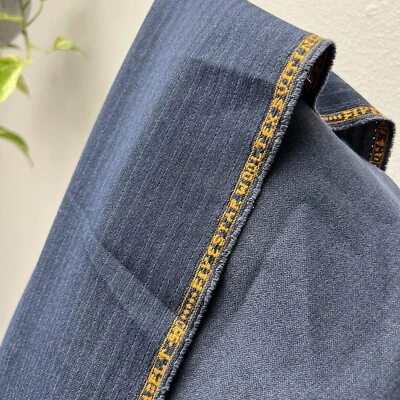 "Tela de traje textil Five Star Wooltex para sastre azul marino a rayas 59"" x 77""" Foto 1 de 4