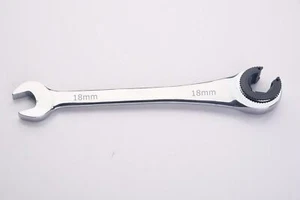 18mm Metric Fix Tubing Wrench,Fixed Head Tubing Ratchet Open End Wrench Ratch... - Picture 1 of 2