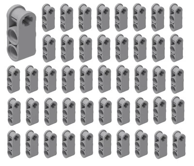 ☀️LEGO Technic Axle Pin Connector Perpendicular 3L 2 Pin Holes Light Bluish Gray - Image 1 of 2