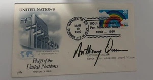 1990 ERSTTAGSBRIEF SIGNIERT vom berühmten Schauspieler Anthony Quinn - Bild 1 von 1