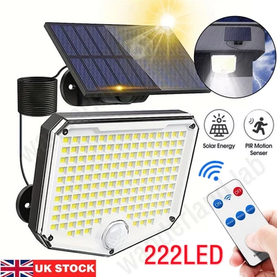 Solar Power LED Wall Light Security Outdoor Garden Flood Lamp PIR Motion Sensor - Image 1 of 4