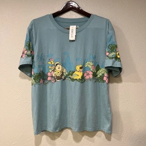 Disney Pixar Up Russel & Dug Hibiscus Flower Women’s Cropped Shirt Size 2X NWT - Picture 1 of 6
