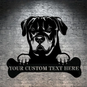 Letrero metálico con nombre Rottweiler personalizado. Regalo de decoración de pared para dueño de perro personalizable - Imagen 1 de 7