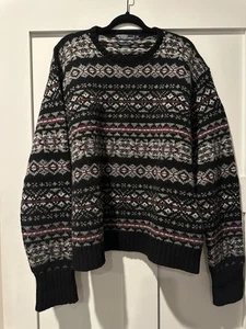 Vtg 90s Polo Ralph Lauren Mens Sweater XL 100% Lambswool Fair Isle Nordic Knit - Picture 1 of 5