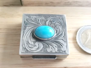 ARGENT MASSIF ET TURQUOISE BOITE A PILULES - Imagen 1 de 8