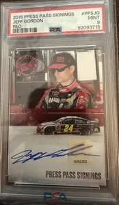 2015 Press Pass Signings NASCAR Jeff Gordon Red Auto 09/10 PSA 9 - Picture 1 of 4